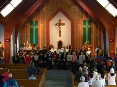 Blessing of Workshop participants at the end of Mass at St. Ann's Church